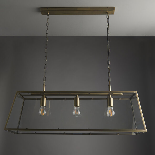 Hurst 3lt Pendant - Ant Brass - Factory Second