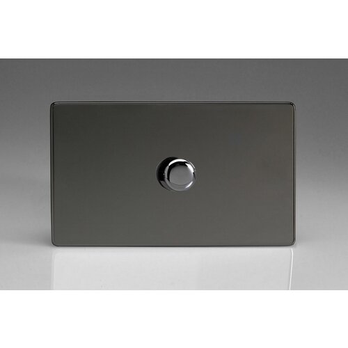 Varilight 1-Gang 2-Way Push On/Off Rotary Dimmer 1 x 200-1400W (Twin Plate) Screwless Iridium Iridium Knob Varilight 1-Gang 2-Way Push On/Off Rotary Dimmer 1 x 200-1400W (Twin Plate) Screwless Iridium Iridium Knob