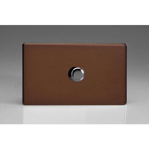 Varilight 1-Gang 2-Way Push On/Off Rotary Dimmer 1 x 200-1400W (Twin Plate) Screwless Mocha Iridium Knob Varilight 1-Gang 2-Way Push On/Off Rotary Dimmer 1 x 200-1400W (Twin Plate) Screwless Mocha Iridium Knob