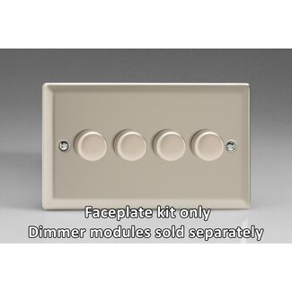 Varilight Classic 4-Gang Matrix Kit For Rotary Dimmers (Twin Plate)  Matrix Satin Satin Chrome Knob
