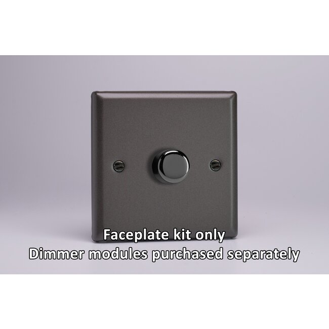 Varilight Classic 1-Gang Matrix Kit For Rotary Dimmers Matrix Graphite 21 Chrome Knob