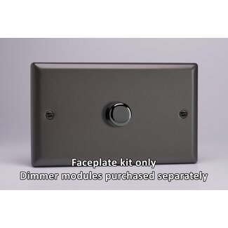 Varilight Classic 1-Gang Matrix Kit For Rotary Dimmers (Twin Plate)  Matrix Graphite 21 Chrome Knob