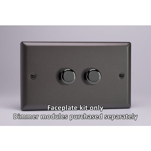 Varilight Classic 2-Gang Matrix Kit For Rotary Dimmers (Twin Plate) Matrix Graphite 21 Chrome Knob Varilight Classic 2-Gang Matrix Kit For Rotary Dimmers (Twin Plate) Matrix Graphite 21 Chrome Knob