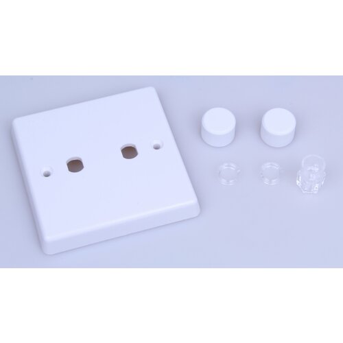 Varilight White 2-Gang Matrix Kit For Rotary Dimmers Matrix White Plastic White Knob Varilight White 2-Gang Matrix Kit For Rotary Dimmers Matrix White Plastic White Knob