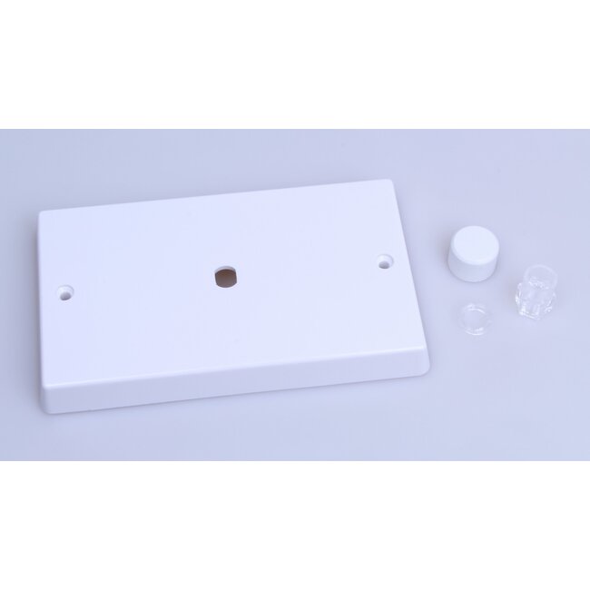 Varilight White 1-Gang Matrix Kit For Rotary Dimmers (Twin Plate)  Matrix White Plastic White Knob
