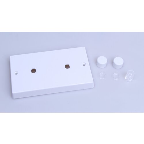 Varilight White 2-Gang Matrix Kit For Rotary Dimmers (Twin Plate) Matrix White Plastic White Knob Varilight White 2-Gang Matrix Kit For Rotary Dimmers (Twin Plate) Matrix White Plastic White Knob