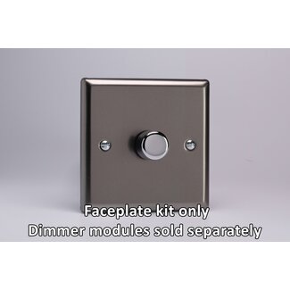 Varilight Classic 1-Gang Matrix Kit For Rotary Dimmers Matrix Pewter Chrome Knob