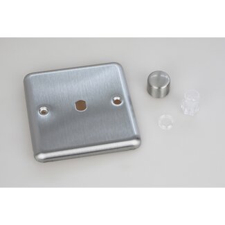 Varilight Classic 1-Gang Matrix Kit For Rotary Dimmers Matrix Matt Chrome Brushed Steel Knob