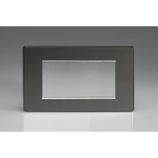 Varilight Screwless DataGrid Twin Plate (4 Grid Spaces)  Iridium