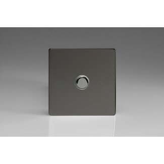 Varilight Screwless 1-Gang 6A 1-Way Push-to-Make Momentary Switch Decorative Iridium Iridium Button