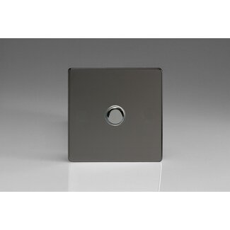 Varilight Screwless 1-Gang 6A 1- or 2-Way Push-On/Off Impulse Switch Decorative Iridium Iridium Button