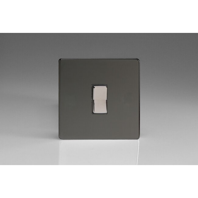Varilight Screwless 1-Gang 10A 2-Way & Off Retractive Switch Decorative Iridium Iridium Button