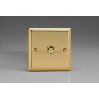 Varilight Classic 1-Gang 6A 1- or 2-Way Push-On/Off Impulse Switch Decorative Victorian Brass Brass Button