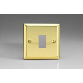 Varilight Classic 1-Gang PowerGrid Plate including Yoke (Single Plate)  Victorian Brass