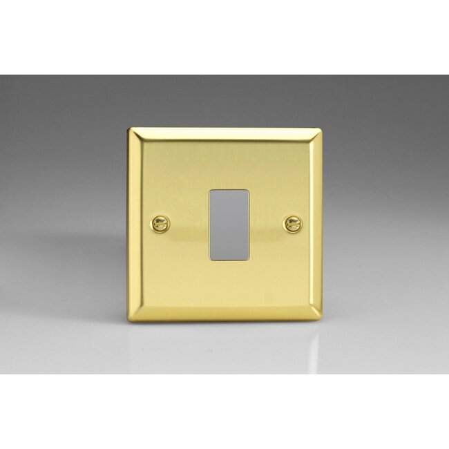 Varilight Classic 1-Gang PowerGrid Plate including Yoke (Single Plate)  Victorian Brass