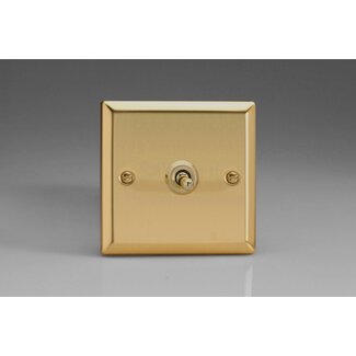 Varilight Classic 1-Gang 10A 1- or 2-Way Toggle Switch Decorative Victorian Brass Brass Toggle