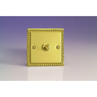 Varilight Classic 1-Gang 10A 1- or 2-Way Toggle Switch Decorative Georgian Brass Brass Toggle