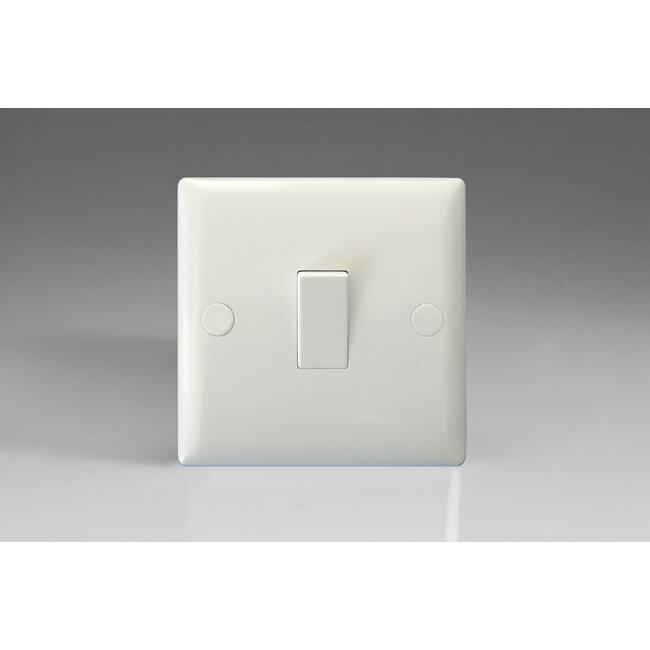 Varilight Value 1-Gang 10A 1- or 2-way Rocker Switch White Polar White White Rocker