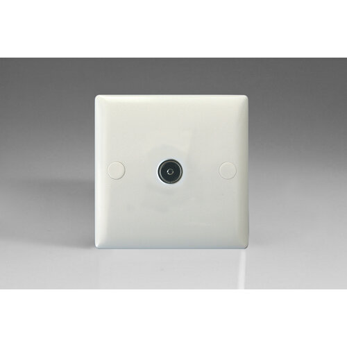 Varilight Value 1-Gang TV Socket, Co-Axial White Polar White Plain Insert Varilight Value 1-Gang TV Socket, Co-Axial White Polar White Plain Insert