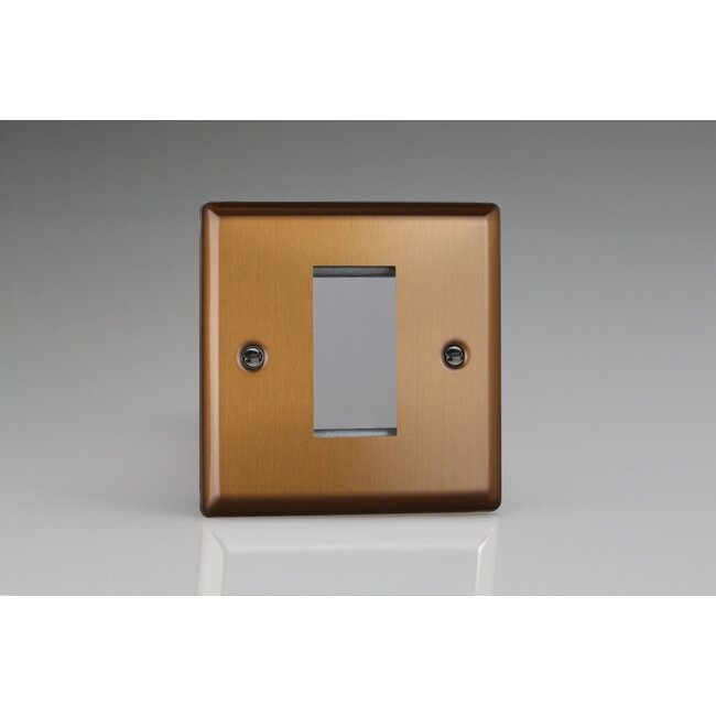 Varilight Urban DataGrid Plate (1 Grid Space)  Brushed Bronze