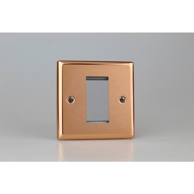 Varilight Urban DataGrid Plate (1 Grid Space)  Polished Copper