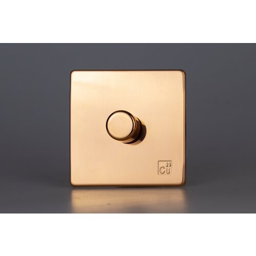Varilight Screwless 1-Gang 2-Way Push-On/Off Rotary LED Dimmer 1 x 0-120W (1-10 LEDs) V-Pro Cu29 Raw Copper Cu29 Raw Copper Knobs Varilight Screwless 1-Gang 2-Way Push-On/Off Rotary LED Dimmer 1 x 0-120W (1-10 LEDs) V-Pro Cu29 Raw Copper Cu29 Raw Copper Knobs