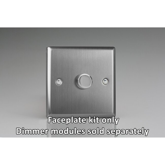 Varilight Classic 1-Gang Matrix Kit For Rotary Dimmers Matrix Brushed Steel Steel Knob