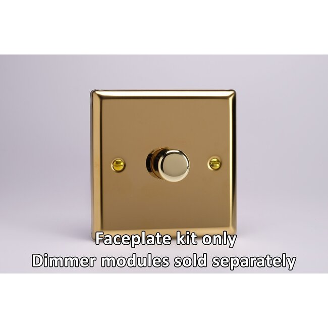Varilight Classic 1-Gang Matrix Kit For Rotary Dimmers Matrix Victorian Brass Brass Knob