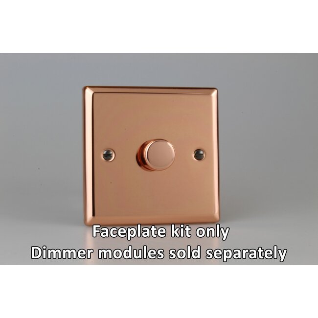 Varilight Urban 1-Gang Matrix Kit For Rotary Dimmers Matrix Polished Copper Polished Copper Knob