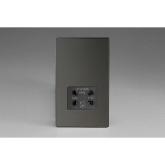 Varilight Screwless Dual Voltage Shaver Socket 230V/115V Black Iridium Black Insert