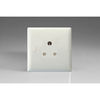 Varilight Value 1-Gang 5A Round Pin Socket  White Polar White White Insert