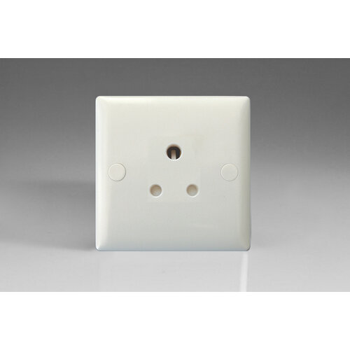 Varilight Value 1-Gang 5A Round Pin Socket White Polar White White Insert Varilight Value 1-Gang 5A Round Pin Socket White Polar White White Insert