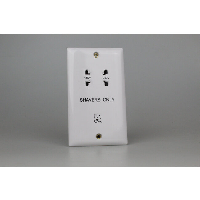 Varilight Value Dual Voltage Shaver Socket 230V/115V White Polar White White Insert