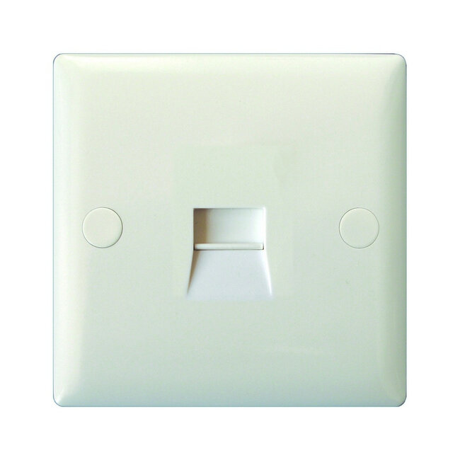 Varilight Value 1-Gang Telephone Master Socket White Polar White White Insert