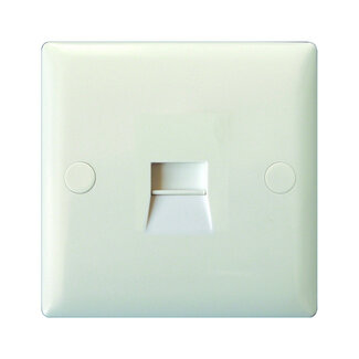 Varilight Value 1-Gang Telephone Secondary (Extension) Socket White Polar White White Insert