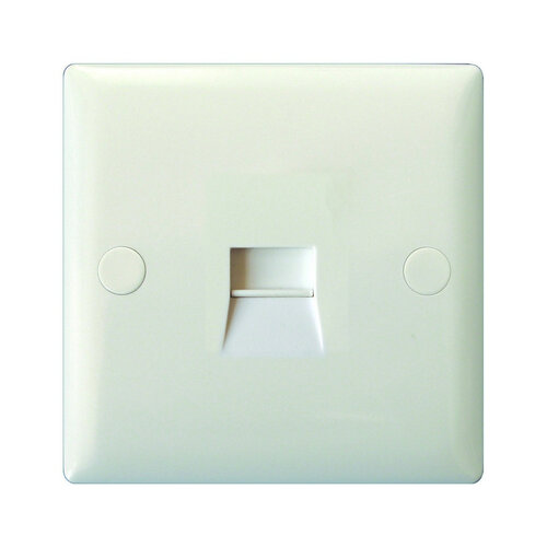 Varilight Value 1-Gang Telephone Secondary (Extension) Socket White Polar White White Insert Varilight Value 1-Gang Telephone Secondary (Extension) Socket White Polar White White Insert