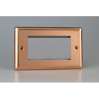Varilight Urban DataGrid Twin Plate (4 Grid Spaces)  Polished Copper