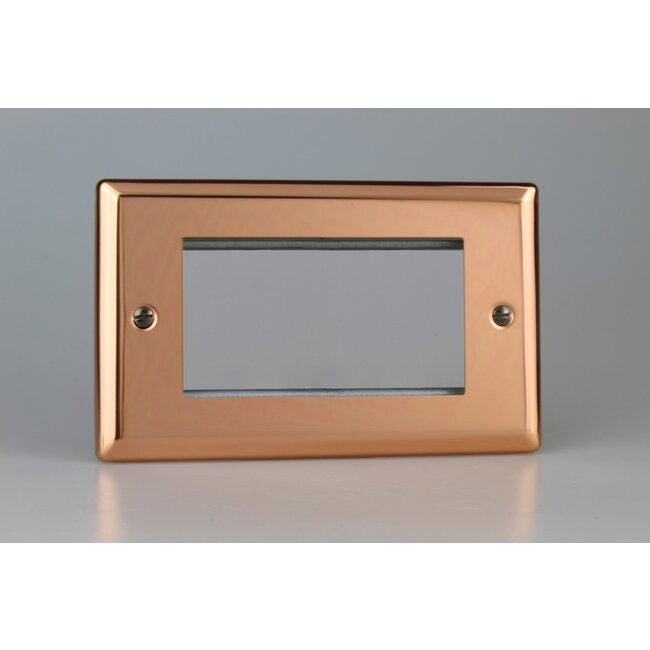 Varilight Urban DataGrid Twin Plate (4 Grid Spaces)  Polished Copper