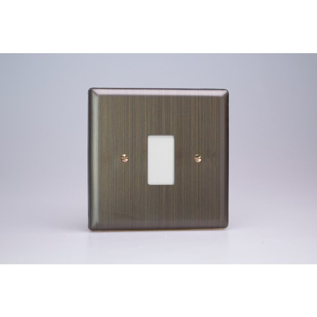Varilight Urban 1-Gang PowerGrid Plate including Yoke (Single Plate)  Antique Brass