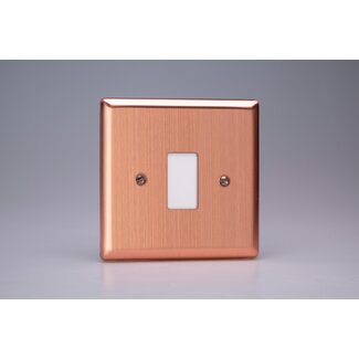 Varilight Urban 1-Gang PowerGrid Plate including Yoke (Single Plate)  Brushed Copper