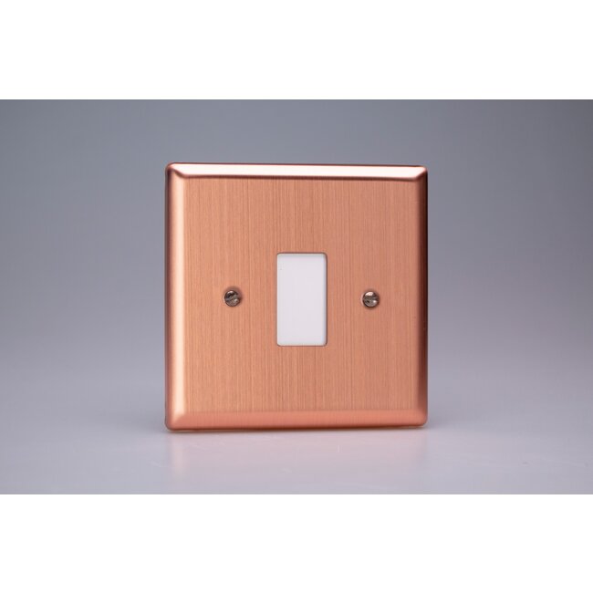 Varilight Urban 1-Gang PowerGrid Plate including Yoke (Single Plate)  Brushed Copper