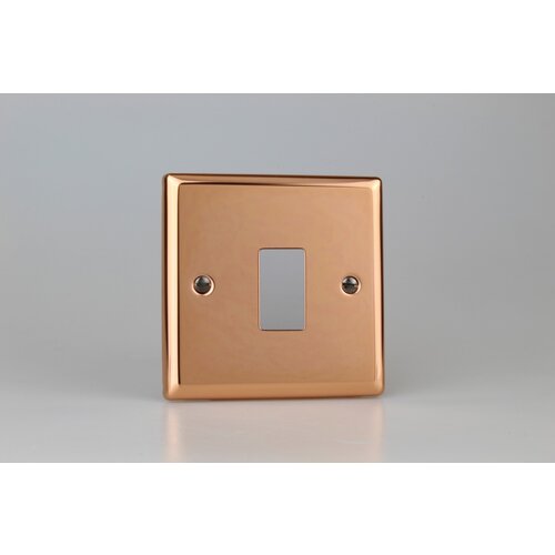 Varilight Urban 1-Gang PowerGrid Plate including Yoke (Single Plate) Polished Copper Varilight Urban 1-Gang PowerGrid Plate including Yoke (Single Plate) Polished Copper