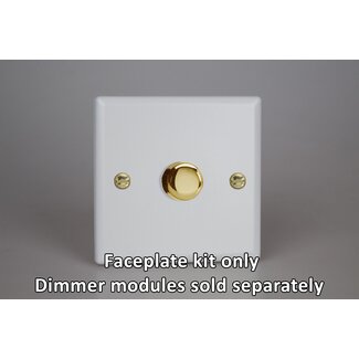 Varilight Vogue 1-Gang Matrix Kit For Rotary Dimmers Matrix Matt White Polished Brass