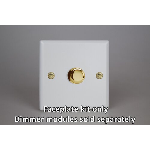 Varilight Vogue 1-Gang Matrix Kit For Rotary Dimmers Matrix Matt White Polished Brass Varilight Vogue 1-Gang Matrix Kit For Rotary Dimmers Matrix Matt White Polished Brass