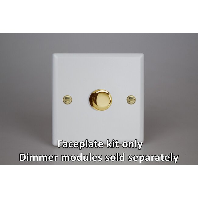 Varilight Vogue 1-Gang Matrix Kit For Rotary Dimmers Matrix Matt White Polished Brass