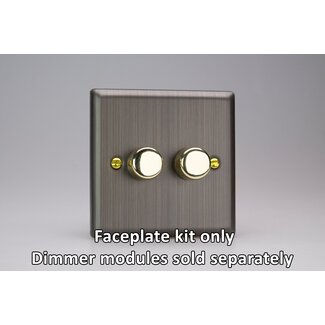 Varilight Urban 2-Gang Matrix Kit For Rotary Dimmers  Matrix Antique Brass Matrix