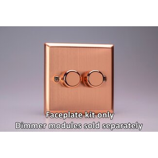 Varilight Urban 2-Gang Matrix Kit For Rotary Dimmers  Matrix Brushed Copper Copper Knob