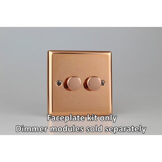 Varilight Urban 2-Gang Matrix Kit For Rotary Dimmers  Matrix Polished Copper Polished Copper Knob
