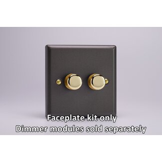 Varilight Vogue 2-Gang Matrix Kit For Rotary Dimmers  Matrix Slate Matrix