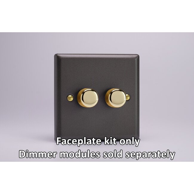 Varilight Vogue 2-Gang Matrix Kit For Rotary Dimmers  Matrix Slate Matrix